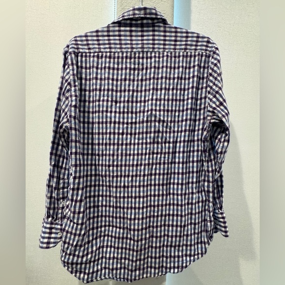 Tailorbyrd collection flannel blue purple button up shirt Sz M - Picture 5 of 6